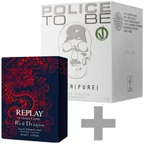 Kit Perfume Unissex Police To Be Super [Pure] Edt 125 ML + Perfume Replay Signature Red Dragon Edt 30 ML