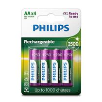 Pilha Recarregavel Philips AA 2500 Mah - Pacote com 4 (R6B4RTU25/97)