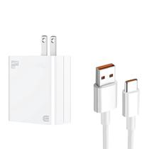 Carregador de Parede Ur UA-10 USB-A + Cabo USB-A - USB-C / 120W - Branco