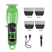 Aparador de Cabelo Hair Clipper GYT-999 / 5V / 500MA / com Acessorios / Recarregavel - Verde Oscuro