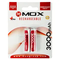 Pilha Recargável Mox AAA MO-B2AAA30 2 Unidades 3000MAH 1.2V