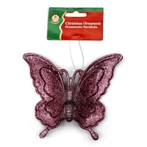 Nfeite Pendurado Natalino Borboleta Ouro Rosa 1 Peça
