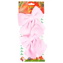 Kit de Laços Decorativos Rosa com Brilhos Natalinos 13X14 CM 2PCS
