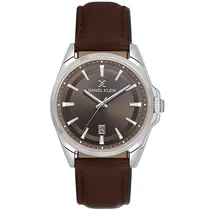 Relogio Analógico Masculino Daniel Klein DK.6.14036-4 / Pulseira de Couro - Marrom/Prata