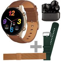 Kit Smartwatch G-Tide R2 Pro com Bluetooth - Golden + Fone de Ouvido Sem Fio H21