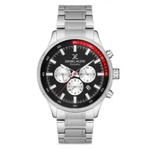 Relogio Analógico Masculino Daniel Klein DK.1.12732-1 Exclusive Gents / Pulseira de Aço Inoxidável - Prata/Preto