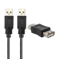 Cabo de Extensao USB para USB 2.0 Macho / Macho + Adaptador USB Femea - 1.5M