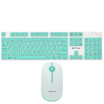 Teclado + Mouse FTX GK600, Wireless 2.4G, Português, Branco/Verde