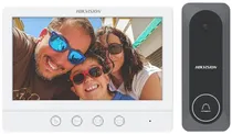 Kit Vídeo Porteiro Eletrônico Hikvision DS-KIS212 HD Tvi de 4 Fios