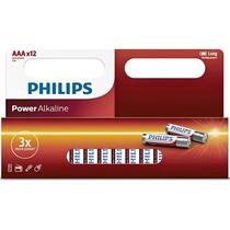 Pilha Philips Power Alcalina AAA LR03P12B/97 com 12 Pecas