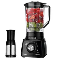 Liquidificador Mondial Turbo Power L-99-FB / 550W / 2.2 Litros / 3 Velocidades + Pulsar / 220V ~ 50/ 60 HZ - Preto