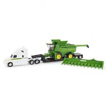 John Deere 1/64 Semi W/Lowboy Trailer & S780 Combine 45656