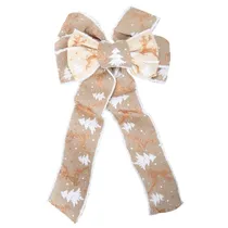 Laço Natal Tecido Creme/Bege 20X40CM