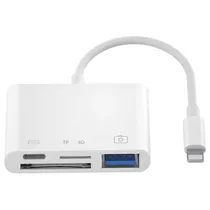 Cabo Adaptador RXY-033 para iPhone 4 Em 1 Lightning/TF/SD/USB