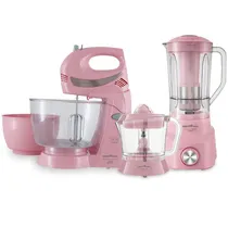 Kit de Cozinha 3 En 1 Britânia BKT51 Batedeira + Espremedor de Frutas + Liquidificador 220V ~ 50/60 HZ - Rosa