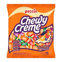 Bala Mastigável Peccin Chewy Creme Mix de Frutas Pacote 400G