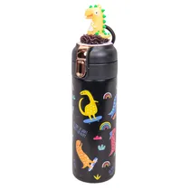 Garrafa Térmica com Bico e Design Dinossauro 350ML - Azul Marinho