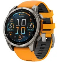 Smartwatch Garmin Fenix 8 Amoled Sapphire 010-02904-10 47 MM com GPS/Wi-Fi - Cinza/Laranja