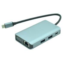 Hub USB-C 3.1 Satellite A-HUBC57 7 Portas / HDMI / 3 USB 3.0 / RJ45 / VGA / USB-C Femea - Cinza