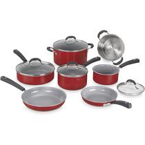 Jogo de Panelas Cuisinart 54C-11R Antiaderente Ceramicaxt Vermelho - 11 Pecas