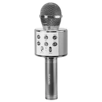 Microfone Sem Fio WS-858 - USB/SD/Aux - com Speaker - Prata