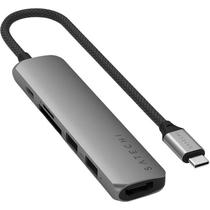 Hub Satechi ST-P6SM Slim Multiport 6 Em 1 USB-C - Space Gray