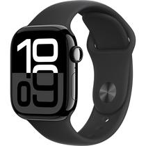 Apple Watch S10 46MM MWWP3LW/ A com GPS/ Wide Angle Oled Display / Pulseira Sport Band s/ M / Aluminium Case - Jet Black