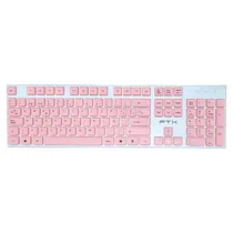 Teclado Wireless FTX FTXGK600 Bluetooth (Español) + Mouse - Branco/Rosa