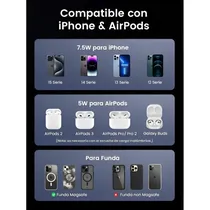 Base de Carga Ungreen W709 Sem Fio Magnético 2 Em 1 15 W - Cinza