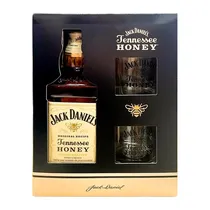 Kit Whisky Jack Daniels Honey Garrafa 750ML + 2 Copos