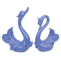 Cisnes Decorativo de Resina 2PZS Azul