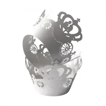 Kit Wraps para Cupcakes Carruagem W50 Cinza 25PCS