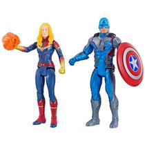 Muneco Hasbro Av Capitan Marvel+Cap America