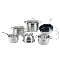 Jogo de Panelas Inox 12Pçs