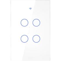 Interruptor de Luz Inteligente Touch Moes Zigbee ZS-US4-LN-WH-MS 4 Botoes Wifi - Branco