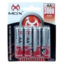 Pilha Recarregavel Mox AA 3000MAH / 4 PCS