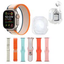 Smartwatch D200 Ultra -Bluetooth - com Fone de Ouvido e Kit Pulseiras - Prata