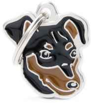 Medalha de Identificacao Myfamily Friends Cao Pinscher Preto e Marrom MF26NBLACK