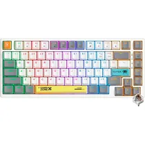 Teclado Gamer Mecânico Onikuma G58 80% RGB USB Switch Brown - Branco (Inglês)