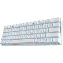 Teclado Mecanico Royal Kludge RK61 60% RGB Tatil Wireless Switch Brown - Branco