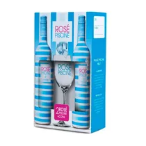Vinho Rosé Piscine 2 Unidades de 750ML + 1 Copa