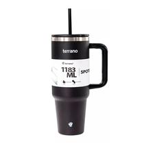 Terrano Termos Y Vasos Spotie Cup 1.183ML Acero/Metal Vaso - Pajita - Tapa Negro