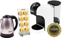 Cafeteira Elétrica Multi Cápsulas Quanta Pure Flavour 3 Em 1 QTCMC50 + Chaleira KB2L