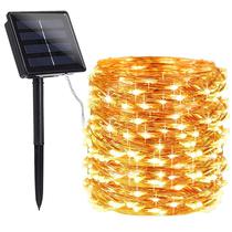 Lampada LED Natal Solar Pisca Pisca K0087 / 3 Metros / 8 Combinacoes de Cor / 100 LED