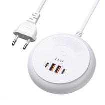 Adaptador Multiple Luo LU-4961 / 35W / 2X USB-C / 2X USB-A - Branco