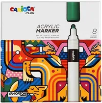 Marcador Carioca Plus Acrylic Marker - 45209 (8 Cores)