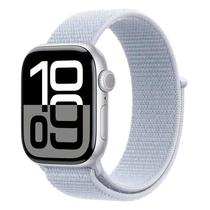 Apple Watch Series 10 MWWD3LW/A Caixa Aluminio 42MM Prata - Loop Esportiva Azul Nuvem