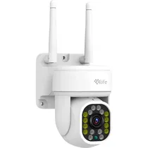 Câmera de Vigilância IP 4LIFE FLD4G Wifi Externa - Branco/Preto