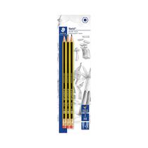 Lapiz de Grafito Con Borrador Staedtler Noris HB 2 122-2BK3DA 3 Unidades