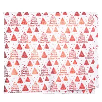 Toalha de Mesa Natal Branco com Estampa de Arvores Vermelho 150X300CM